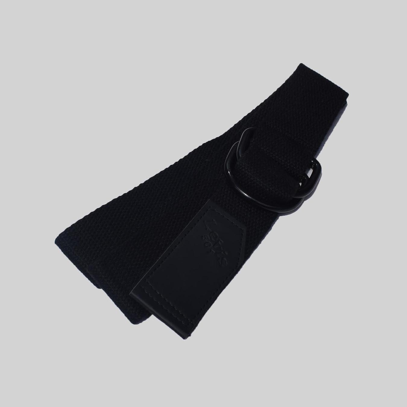 Black Color Breathable Polyester Fabric Belt with Double D-Ring Style Metal Buckle - Image 2