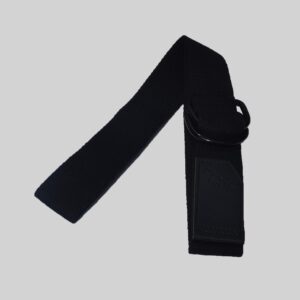 Black Polyester Belt with D Ring Style Metal Buckle For Men
