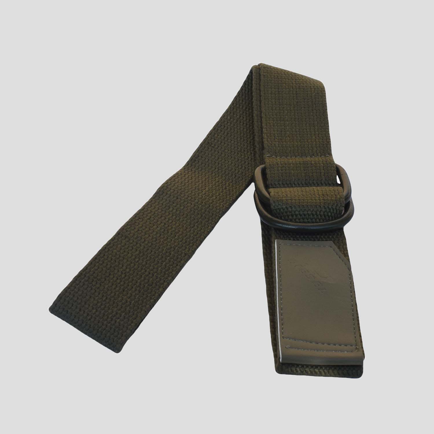 Graphite Color Breathable Polyester Fabric Belt with Double D-Ring Style Metal Buckle
