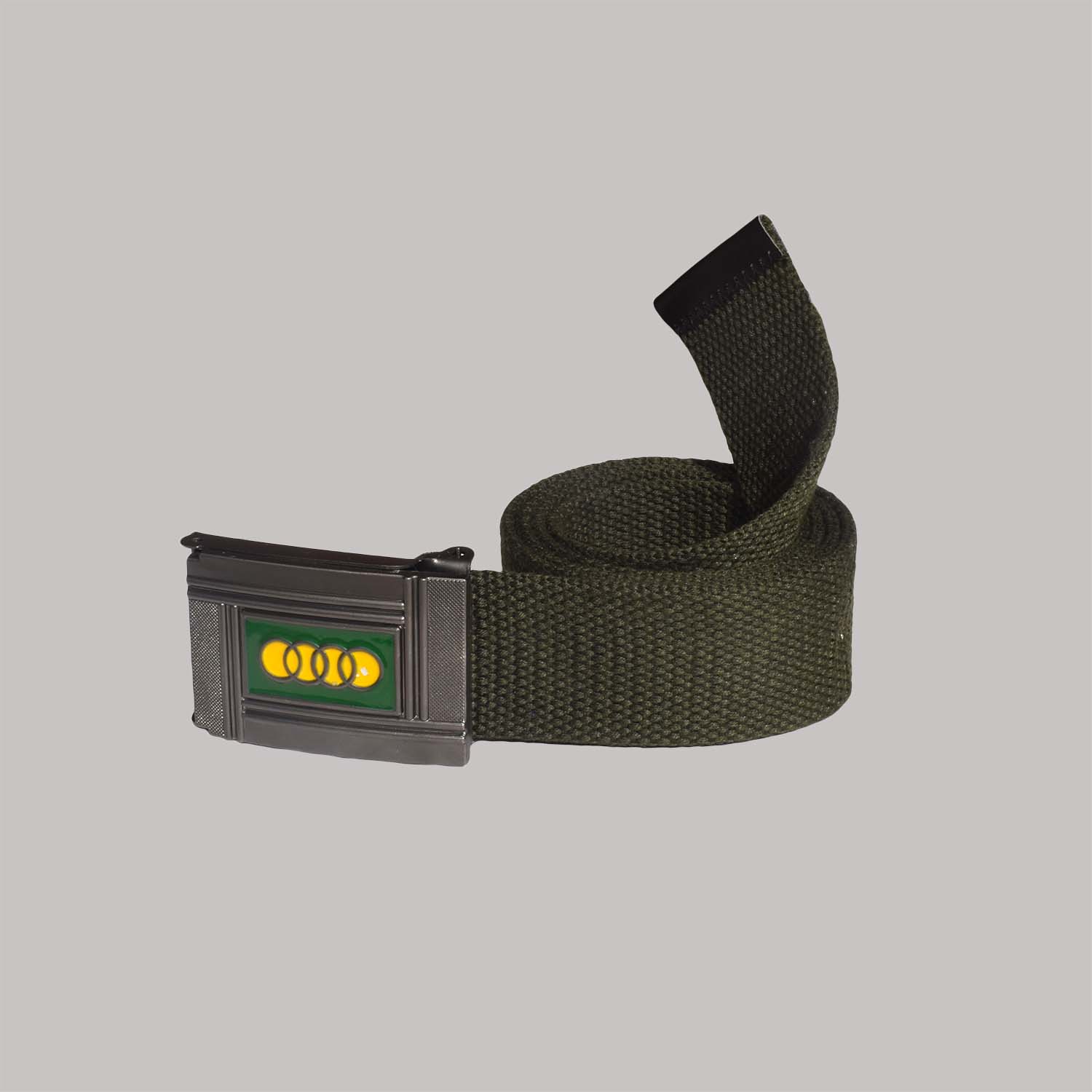 Lightweight Webbed Design Black Color Breathable Polyester Fabric Belt With Metal Buckle - Image 2