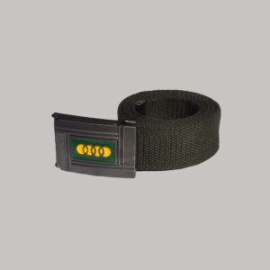 Breathable Polyester Fabric Lightweight Webbed Design Olive Green Color Belt With Metal Buckle For Men