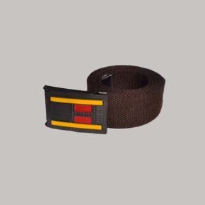 Breathable Polyester Fabric Lightweight Webbed Design Maroon Color Belt With Metal Buckle For Men