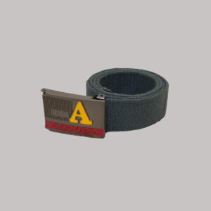 Breathable Polyester Fabric Lightweight Webbed Design Viridian Green Color Belt With Metal Buckle For Men