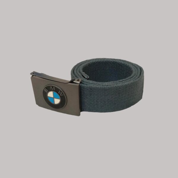 Breathable Polyester Fabric Lightweight Webbed Design Oxford Blue Color Belt With Metal Buckle For Men