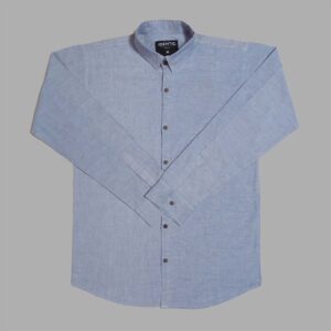 Plain Pattern Casual Shirt for Men in Cotton Stuff in Sky Blue Color - Medium size