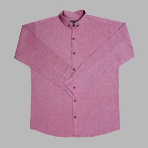 Plain Pattern Casual Shirt for Men in Cotton Stuff in Pink Color - Medium size