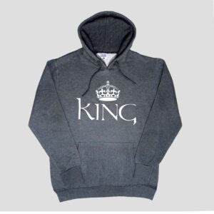 Printed Dark Grey Color Winter Hoodie Upper In Woolen Stuff for Men and Boys - Medium Size