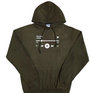 Mehendi Color Graphics Pattern Upper With Hood In Woolen Stuff for Men and Boys - Large Size